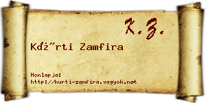 Kürti Zamfira névjegykártya